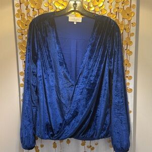 L’ Acedemia Crushed Velvet Wrap Front Top-Small